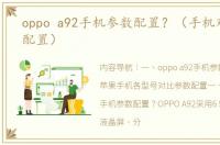 oppo a92手机参数配置？（手机对比参数配置）