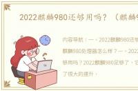 2022麒麟980还够用吗？（麒麟980）