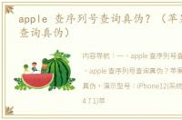 apple 查序列号查询真伪？（苹果序列号查询真伪）