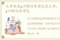 文章做成gif微信表情包怎么弄，文章做成gif微信表情包