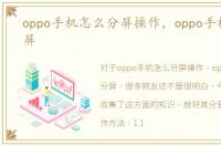 oppo手机怎么分屏操作，oppo手机怎么分屏