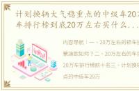 计划换辆大气稳重点的中级车20万左右的车排行榜到底20万左右买什么车好 20万左右口碑最好的轿车排行