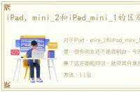 iPad，mini_2和iPad_mini_1的区别在哪里