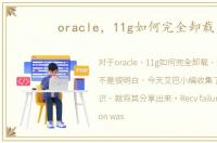 oracle，11g如何完全卸载