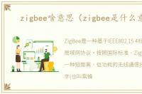 zigbee啥意思（zigbee是什么意思）