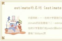 estimate的名词（estimate）