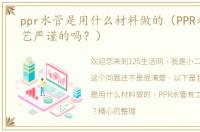 ppr水管是用什么材料做的（PPR水管有工艺严谨的吗？）