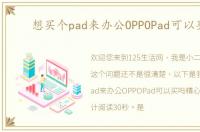 想买个pad来办公OPPOPad可以买吗