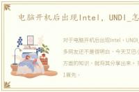 电脑开机后出现Intel，UNDI_怎么办