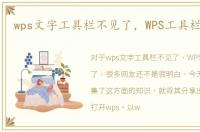 wps文字工具栏不见了，WPS工具栏不见了