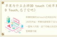 苹果为什么去掉3D touch（被苹果移除的3D Touch,忘了它吧）