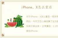 iPhone，X怎么重启