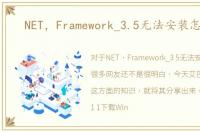 NET，Framework_3.5无法安装怎么办