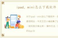 ipad，mini怎么下载软件