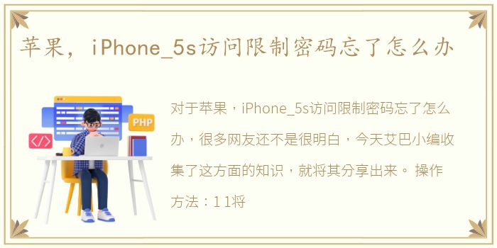 苹果，iPhone_5s访问限制密码忘了怎么办