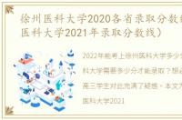 徐州医科大学2020各省录取分数线（徐州医科大学2021年录取分数线）