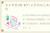 显示苹果IOS WIFI主密钥的已连接WIFI密码