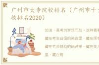 广州市大专院校排名（广州市十大专科院校排名2020）