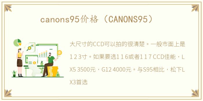 canons95价格（CANONS95）