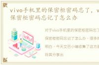 vivo手机里的保密柜密码忘了，vivo手机保密柜密码忘记了怎么办