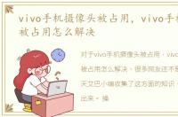 vivo手机摄像头被占用，vivo手机摄像头被占用怎么解决