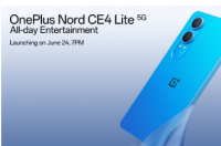 OnePlus Nord CE4 Lite 5G智能手机将于6月24日发布