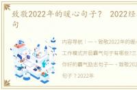 致敬2022年的暖心句子？ 2022经典霸气语句