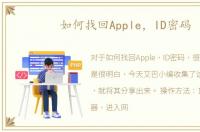 如何找回Apple，ID密码