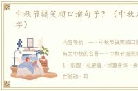 中秋节搞笑顺口溜句子？（中秋名言八个字）