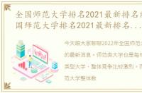 全国师范大学排名2021最新排名前十（全国师范大学排名2021最新排名一览表）