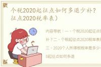 个税2020起征点如何多退少补？（个税起征点2020税率表）