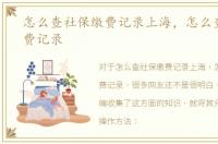 怎么查社保缴费记录上海，怎么查社保缴费记录