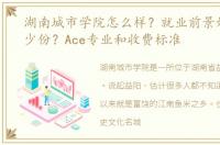 湖南城市学院怎么样？就业前景好吗？多少份？Ace专业和收费标准