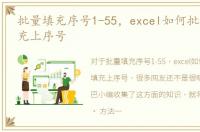 批量填充序号1-55，excel如何批量快速填充上序号