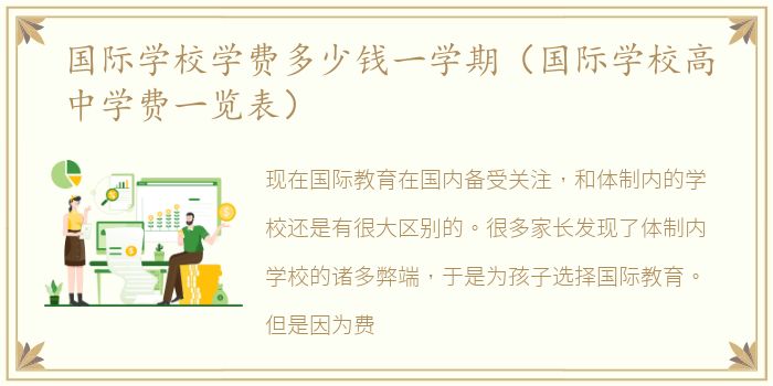 国际学校学费多少钱一学期（国际学校高中学费一览表）