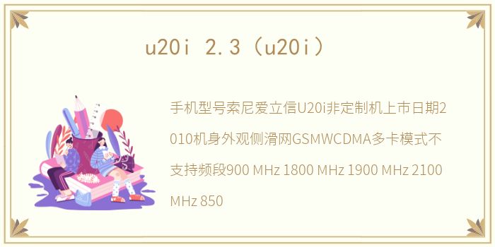 u20i 2.3（u20i）