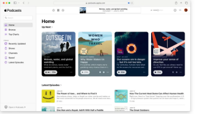 苹果Podcasts现在有一个实用的网页界面可以浏览和收听节目