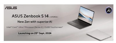 华硕Zenbook S 14 Lunar Lake人工智能PC上市前开始接受预订