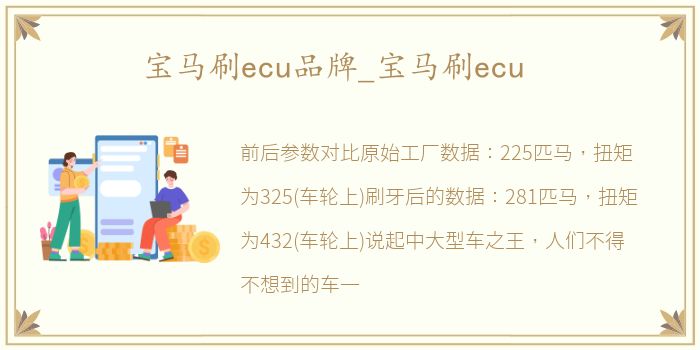 宝马刷ecu品牌_宝马刷ecu